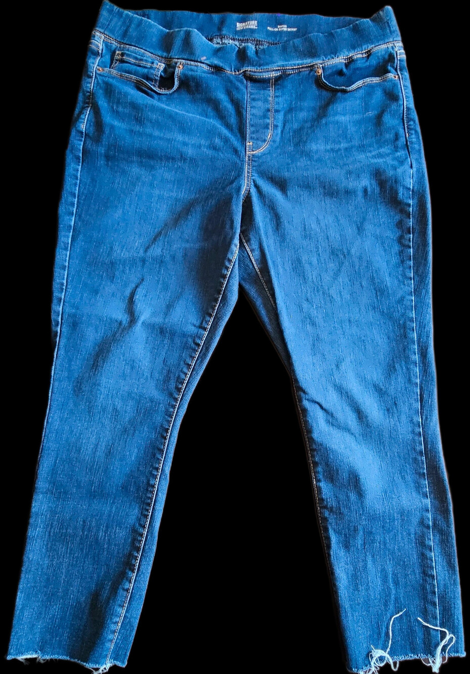 Levi Strauss Signature Pull On Super Skinny Jeans Womens Size 16 Long Blue